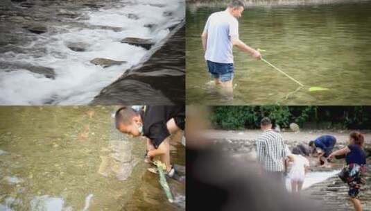 实拍洛带古镇街道人流络绎不绝旅游客喝茶高清在线视频素材下载