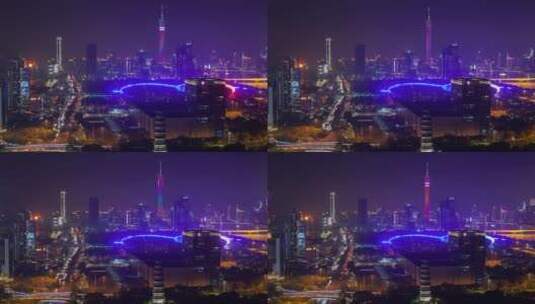 广州城市夜景景观高清在线视频素材下载
