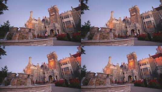 黄昏的卡萨洛马城堡高清在线视频素材下载