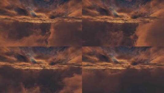 飞过云端的日落高清在线视频素材下载