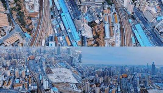 上海西站铁轨高清在线视频素材下载