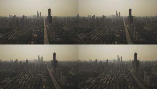 航拍湖南长沙城市高楼高清在线视频素材下载