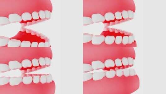 人体牙齿牙船牙龈三维动画高清在线视频素材下载