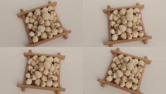白背景的莲子食品美食4k视频高清在线视频素材下载