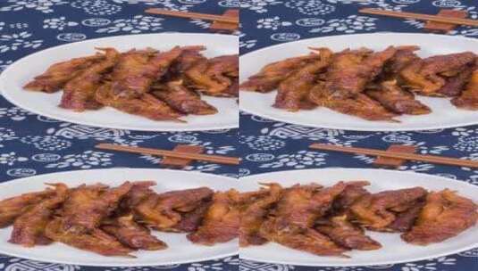 油炸鸡爪小吃美食4k竖版实拍高清在线视频素材下载