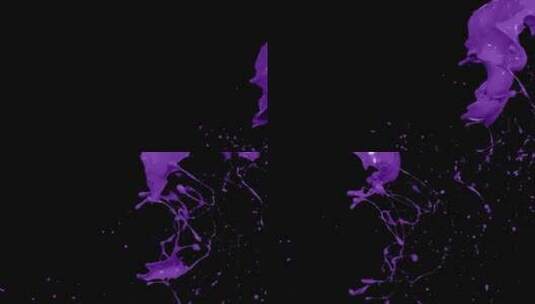 紫色液体颜料泼洒飞溅 (5)高清在线视频素材下载