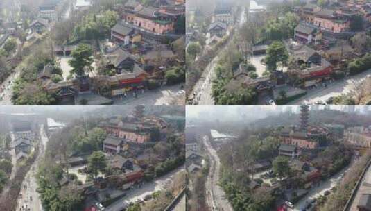 南京鸡鸣寺无人机航拍高清在线视频素材下载
