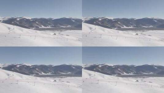新疆滑雪4K航拍高清在线视频素材下载