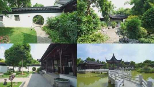 中式古建筑庭院高清在线视频素材下载