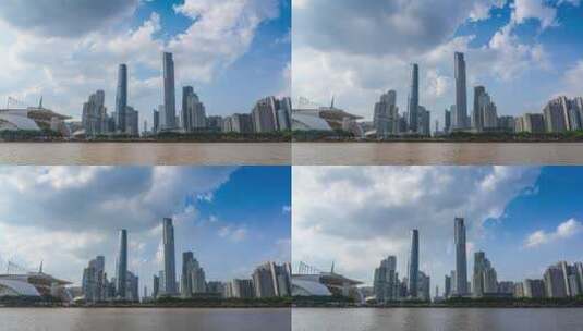 广州珠江新城延时摄影高清在线视频素材下载