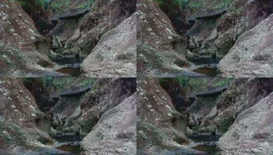 俯拍峡谷中的河流高清在线视频素材下载