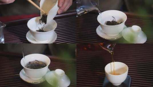 泡茶 冲茶步骤流程高清在线视频素材下载