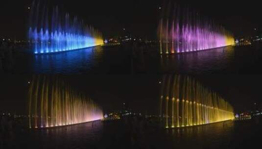 南昌秋水广场喷泉灯光秀高清在线视频素材下载