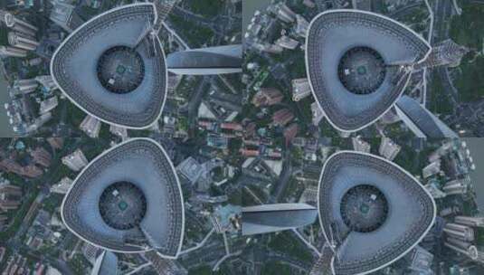 飞越上海中心大厦穹顶高清在线视频素材下载