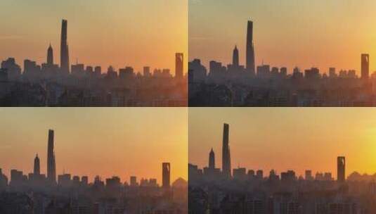上海中心大厦剪影高清在线视频素材下载