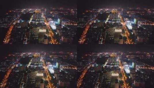 百色市夜景航拍高清在线视频素材下载