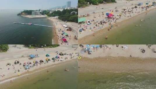 大连星海公园海滨浴场高清在线视频素材下载