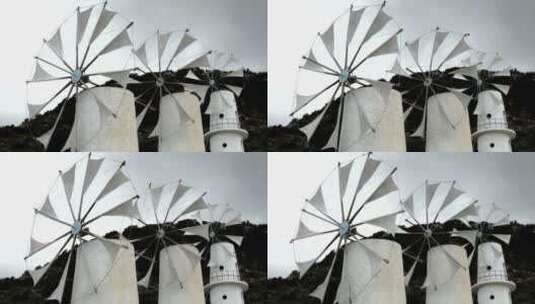 在风中转动的风车高清在线视频素材下载