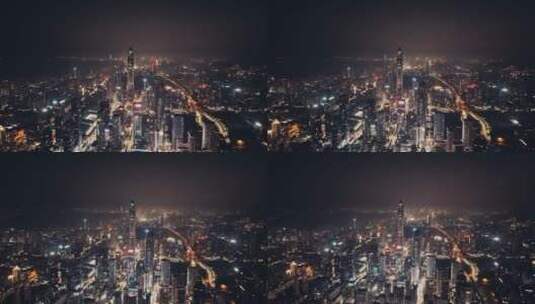 深圳商圈夜景航拍高清在线视频素材下载