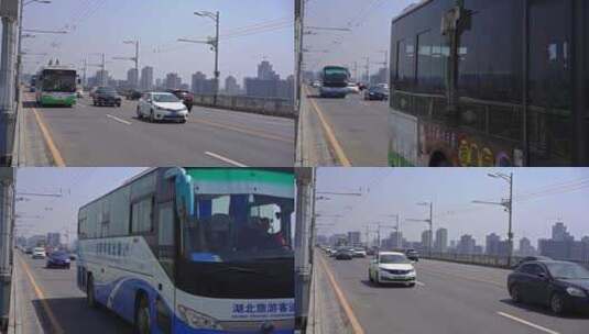 武汉长江大桥上的车流高清在线视频素材下载