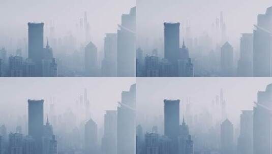 上海静安区大雾天高清在线视频素材下载