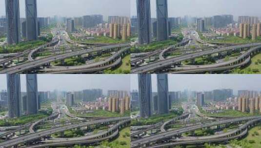 杭州机场路江南大道立交桥高清在线视频素材下载