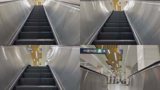 地铁里的自动扶梯高清在线视频素材下载