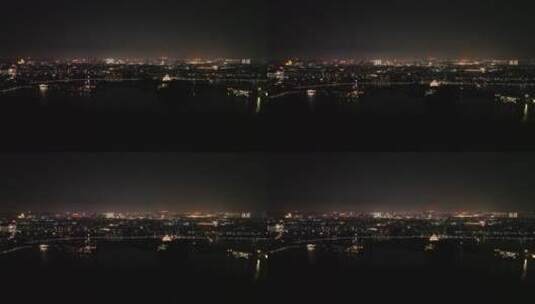 城市夜景航拍夜晚小区建筑泉州丰泽西湖夜景高清在线视频素材下载