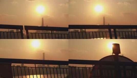 杨浦大桥上看上海中心高清在线视频素材下载