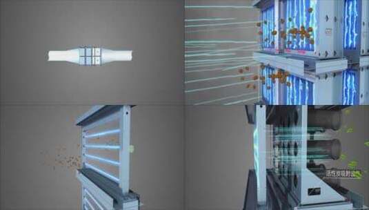 油污净化器运行原理动画演示高清在线视频素材下载