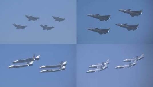 4K超稳：中国航展歼-20战斗机飞行表演高清在线视频素材下载