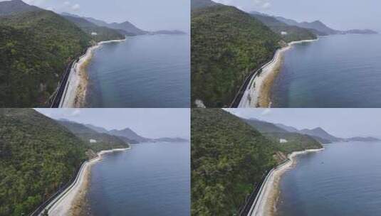 航拍海边公路高清在线视频素材下载