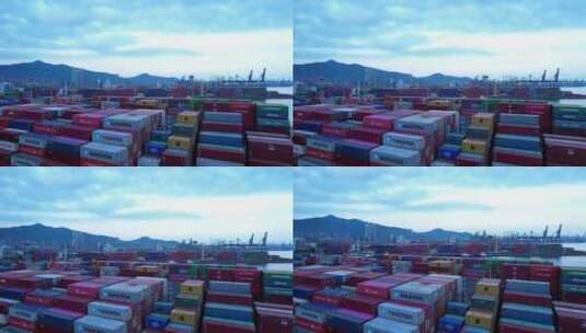 深圳盐田港码头集装箱A高清在线视频素材下载