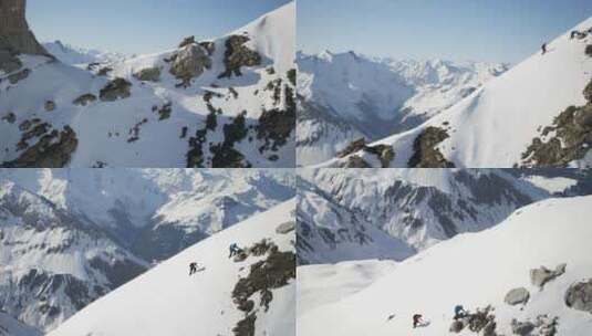雪山山脉航拍高清在线视频素材下载