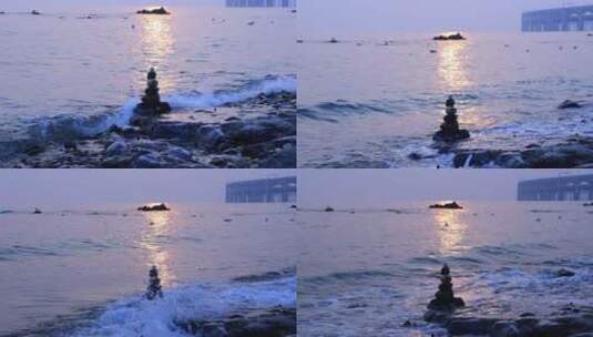海边的夕阳高清在线视频素材下载