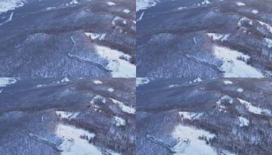 航拍4K大兴安岭林海雪原高清在线视频素材下载