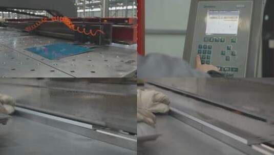工业工厂机械设备裁剪金属高清在线视频素材下载