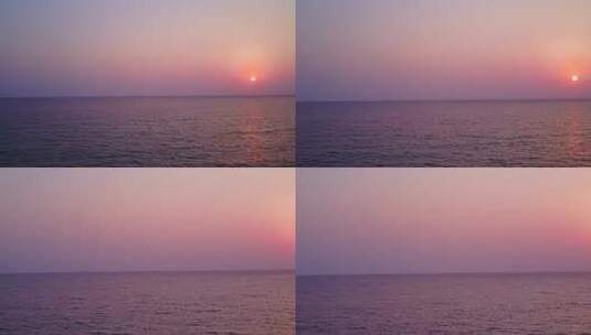 海面夕阳航拍高清在线视频素材下载