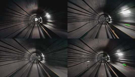 中国地铁隧道司机视角穿梭高清在线视频素材下载