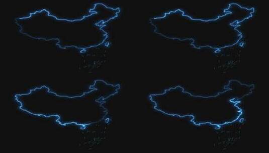 【透明通道】中国地图勾线-01高清在线视频素材下载