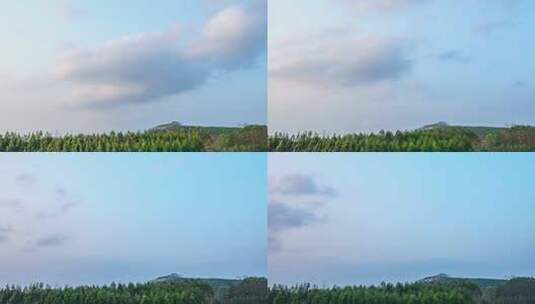 南宁绿色树林与天空夕阳晚霞云彩延时高清在线视频素材下载