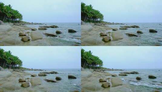海浪礁石岩石 海边岸边石头高清在线视频素材下载