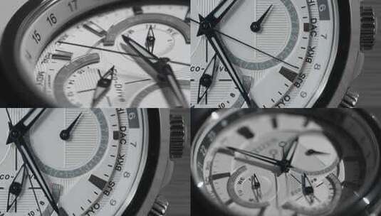 机械手表时钟指针微距特写时间流逝高清在线视频素材下载