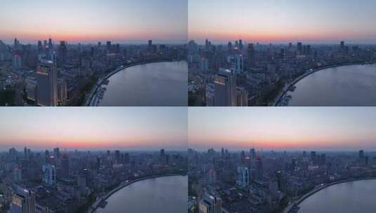 4K上海外滩夜景城市航拍高清在线视频素材下载