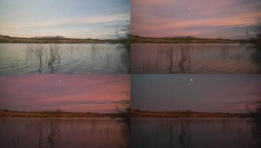 美丽的湖泊日落高清在线视频素材下载