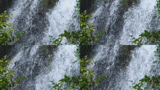 深圳马峦山瀑布下落慢动作慢镜头高清在线视频素材下载