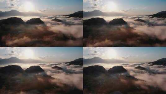 太阳下的高山云海高清在线视频素材下载