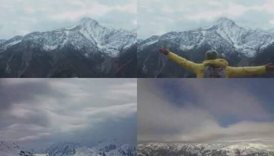 雪山峡谷高清在线视频素材下载