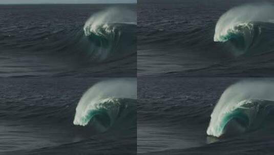 大浪巨浪清澈的海浪翻滚波涛汹涌升格慢镜头高清在线视频素材下载