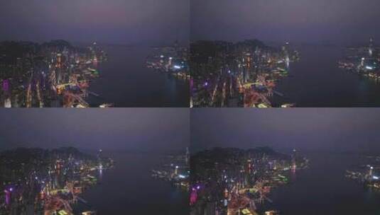右环绕香港夜景航拍视频4K30P高清在线视频素材下载